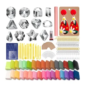 302 Piece Polymer Clay Earring Making Kit Includes 30 Polymer Clay Earring Cutter Molds