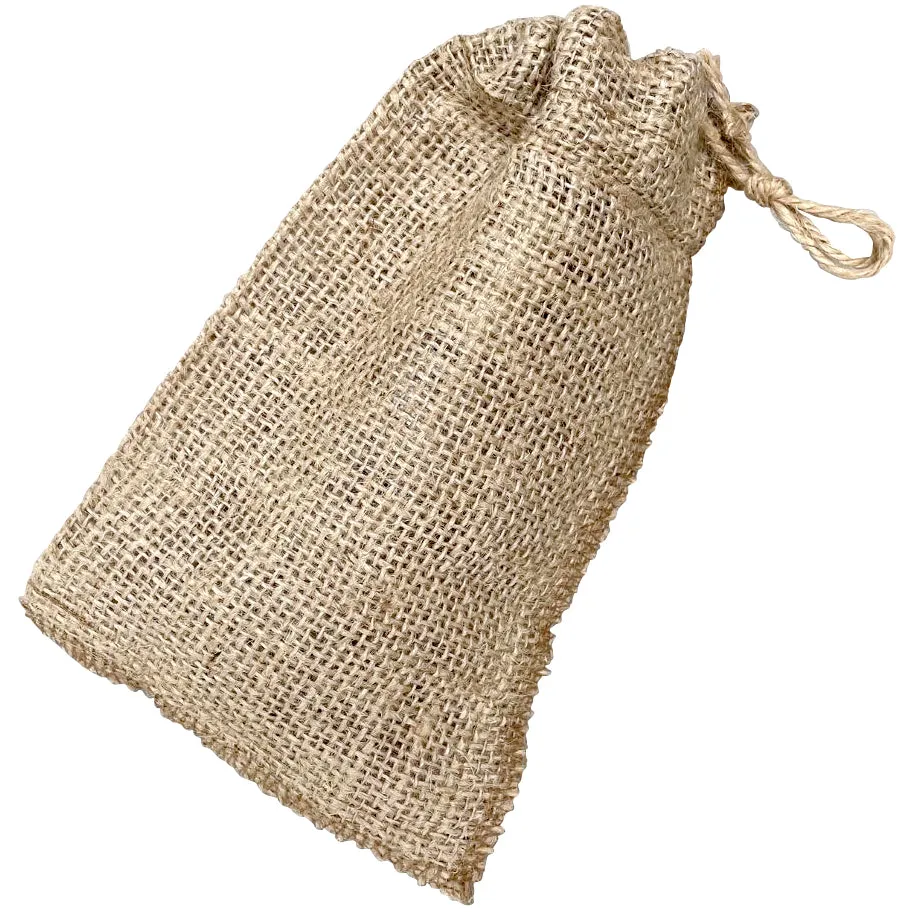 4" x 6" Small Burlap Bags With Drawstring - 100% Natural Jute