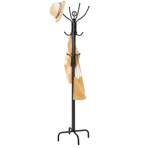 78" Coat Rack, Metal Frame Coat Tree, Free Standing Entryway Hat Coat Jacket Umbrella Holder