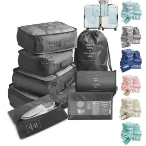 8 piece Set Luggage Divider Travel Storage Clothes Packing Cube Bag