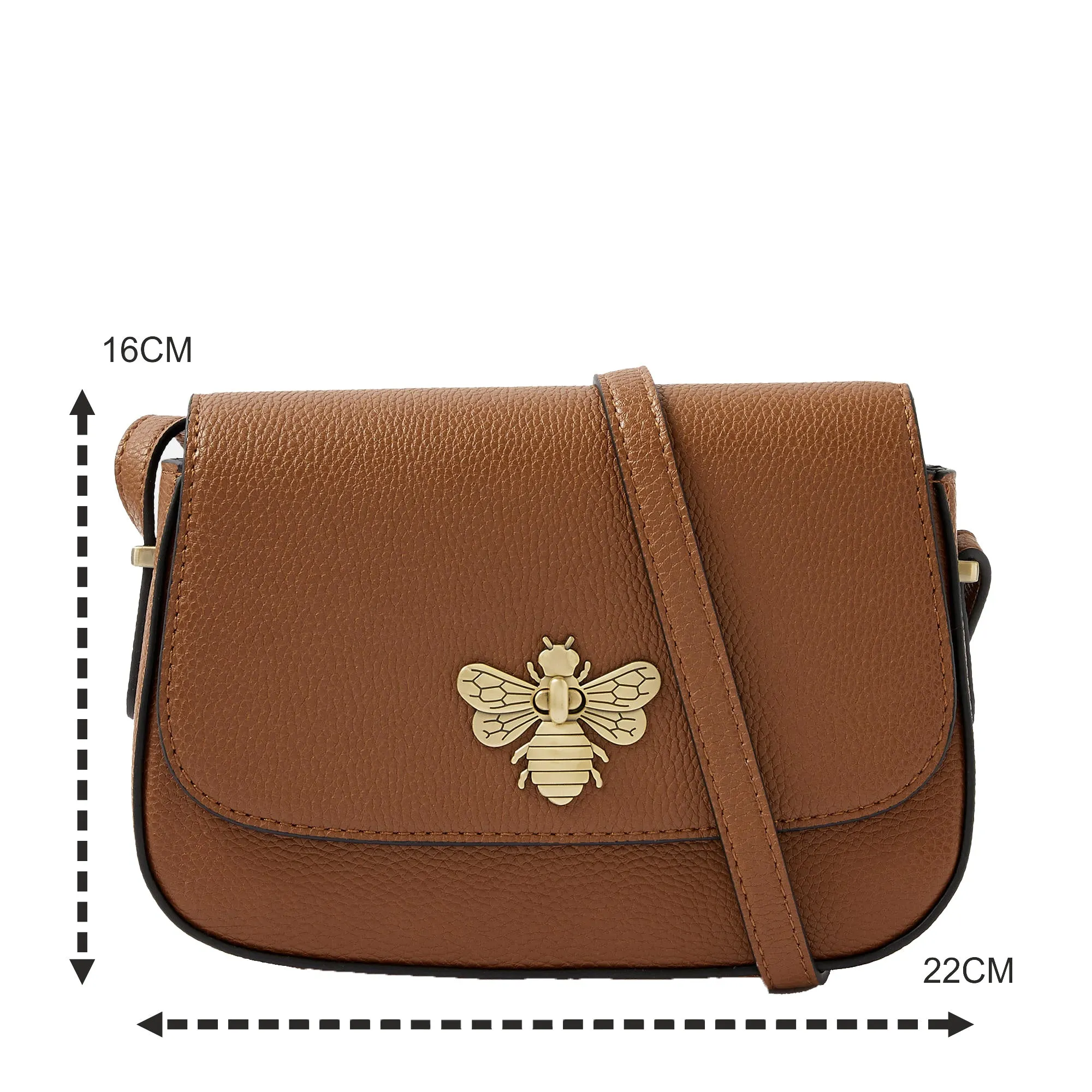 Accessorize London Women's Britney Bee Tan Sling bag