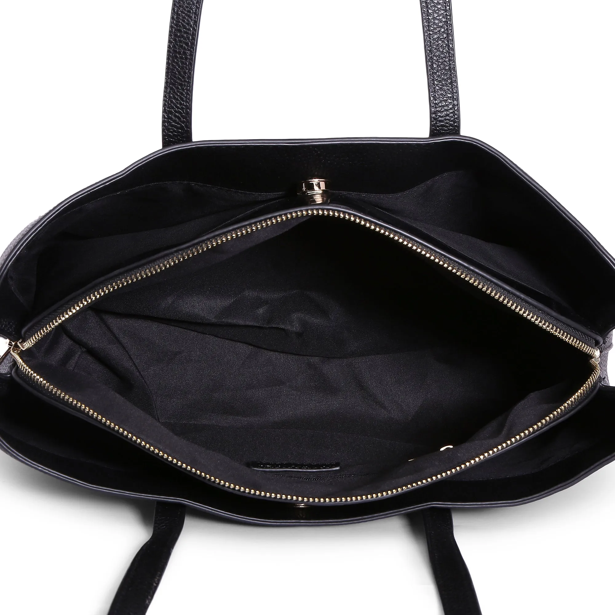 Accessorize London Women's Faux Leather Black Kaia Laptop Handheld Bag