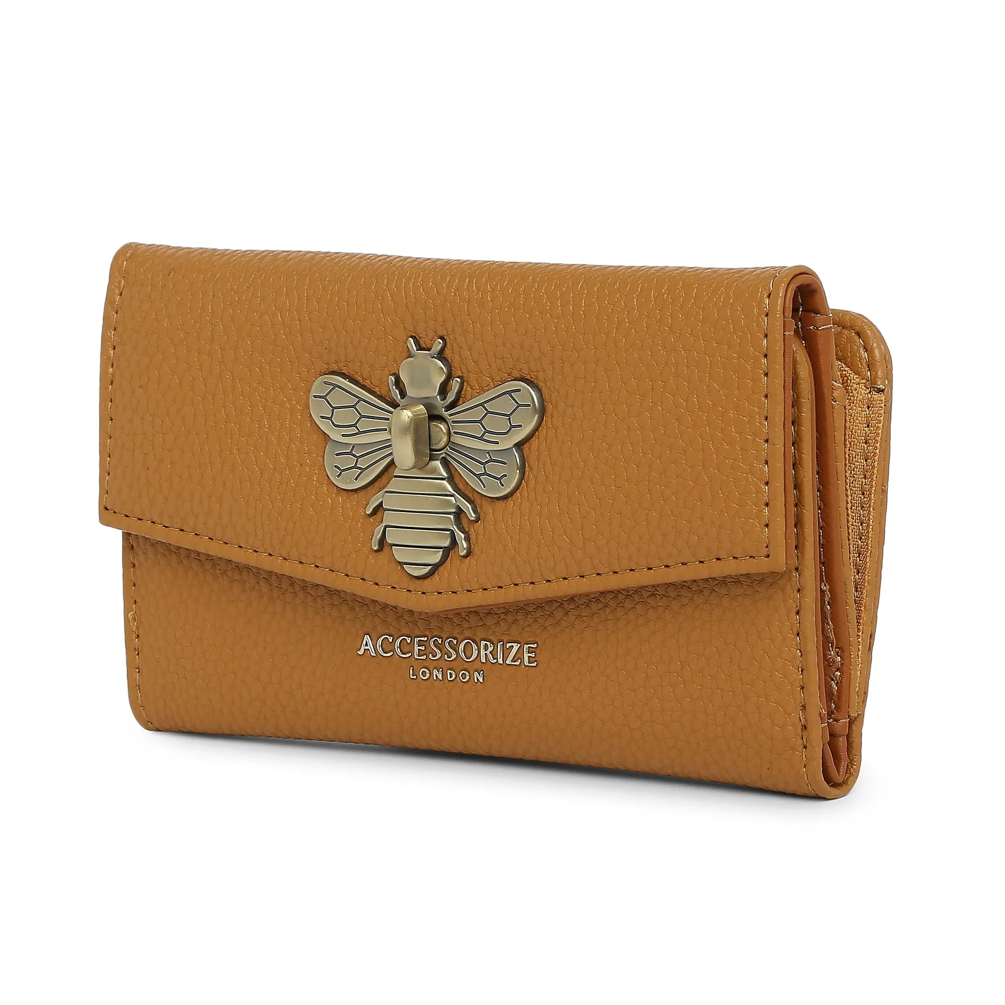 Accessorize London Women's Faux Leather Britney Bee Wallet - Yellow