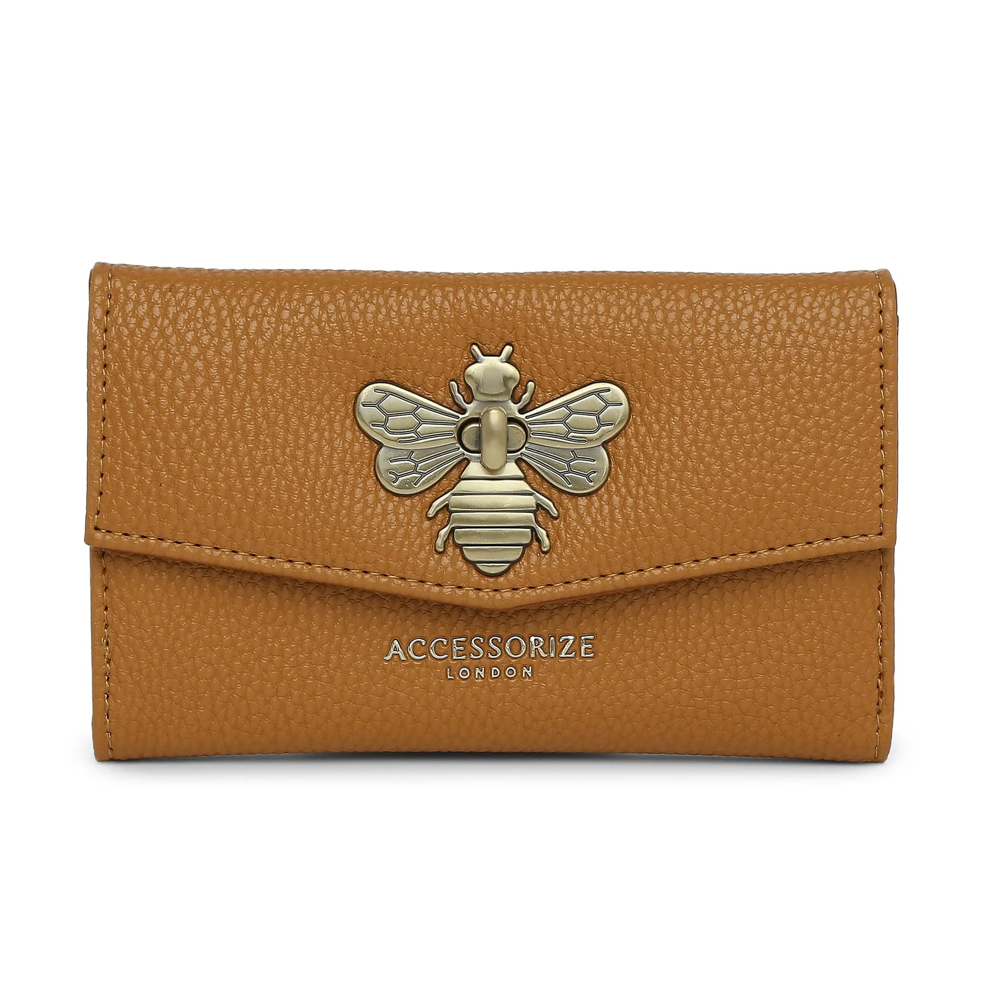 Accessorize London Women's Faux Leather Britney Bee Wallet - Yellow