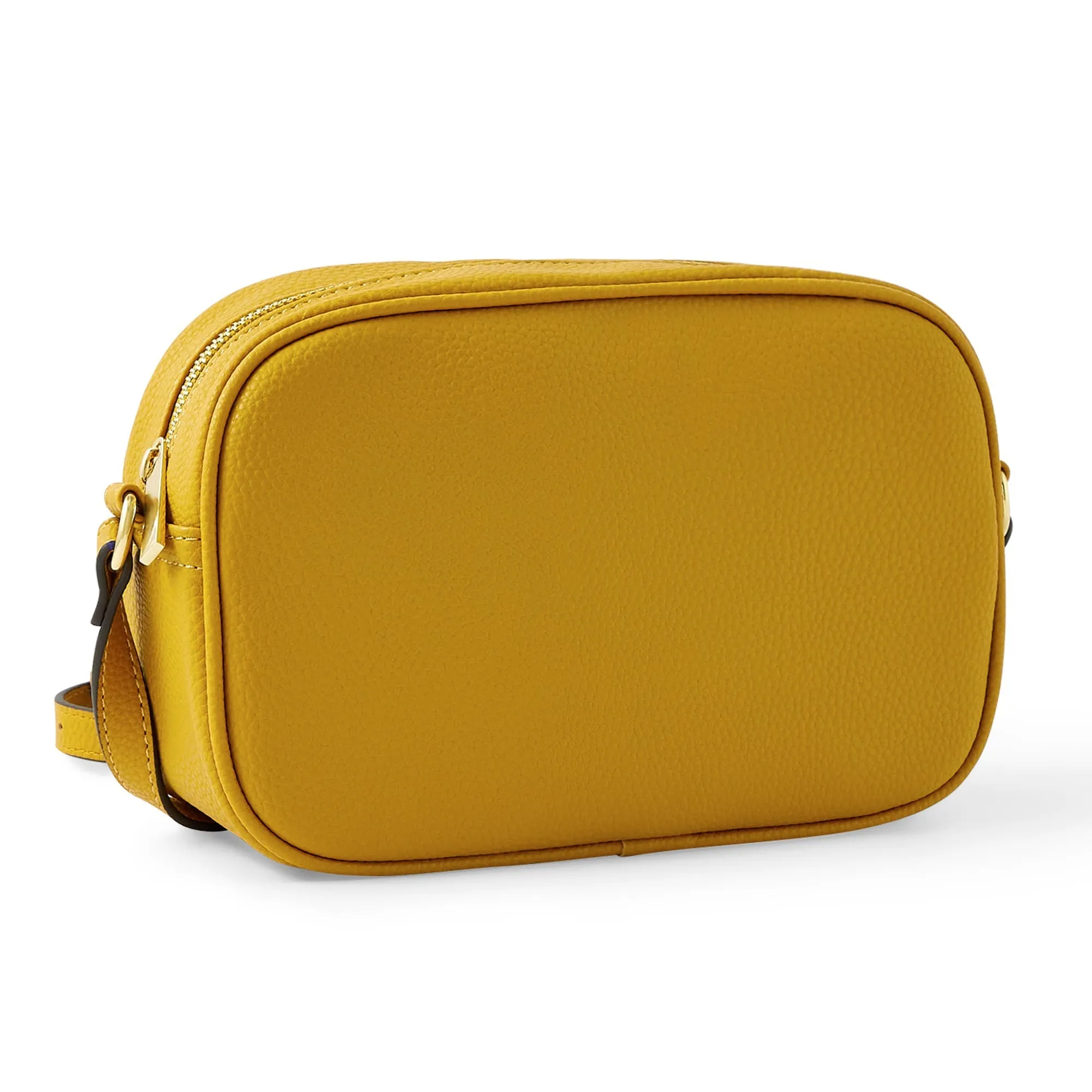 Accessorize London Women's Faux Leather Yellow Cara Crossbody Sling Bag