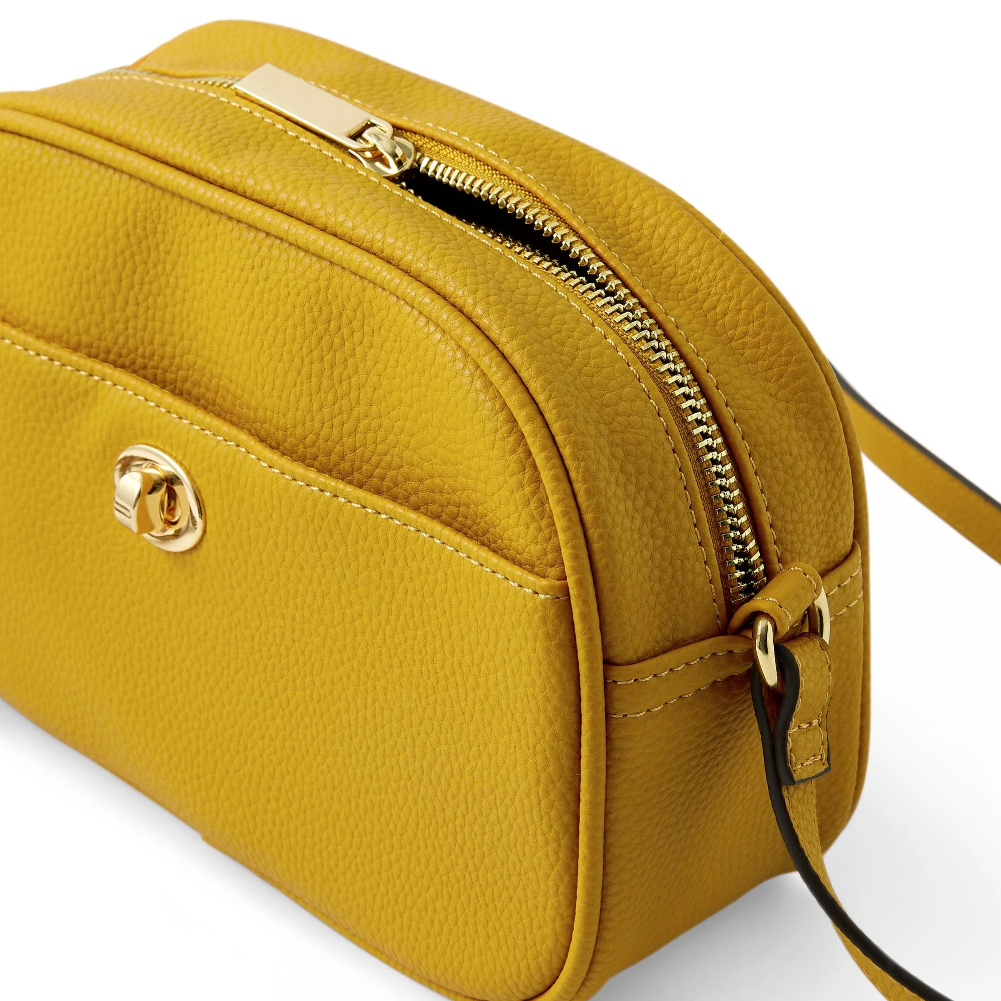 Accessorize London Women's Faux Leather Yellow Cara Crossbody Sling Bag