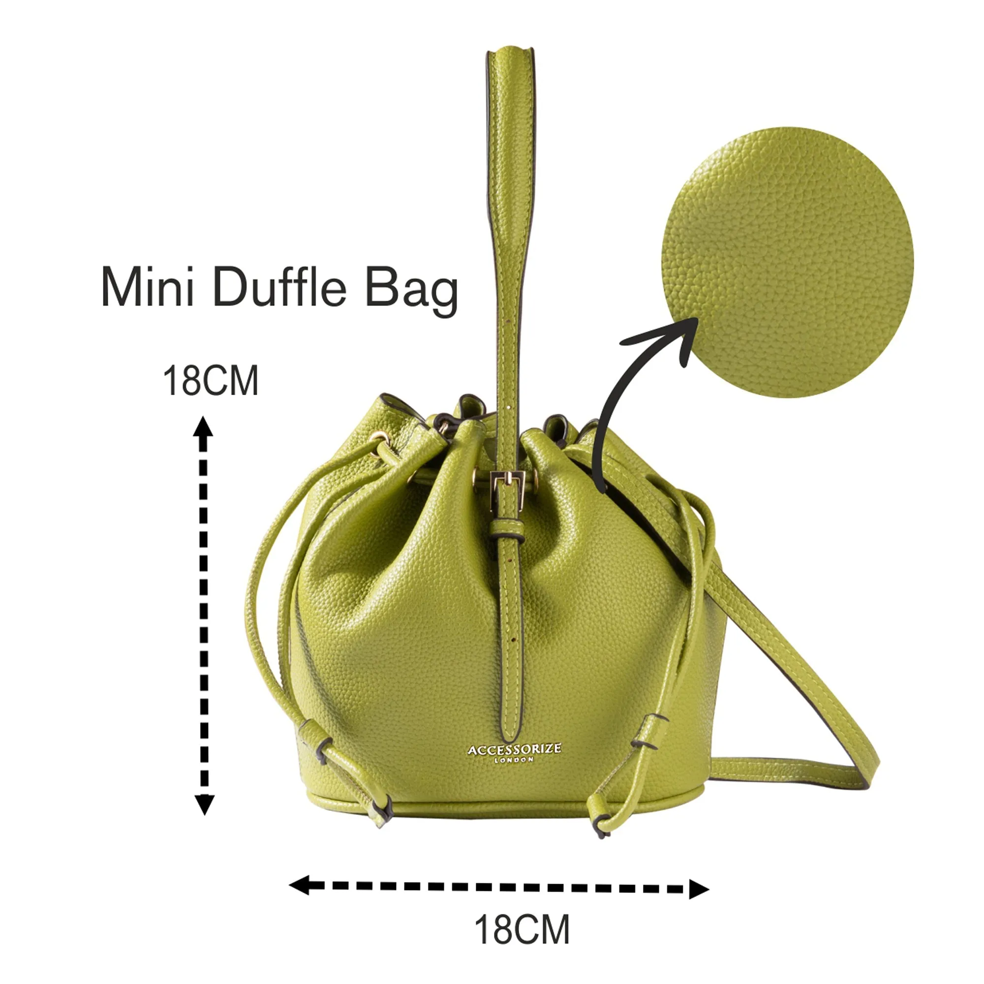 Accessorize London Women's Green Mini Duffle Bag