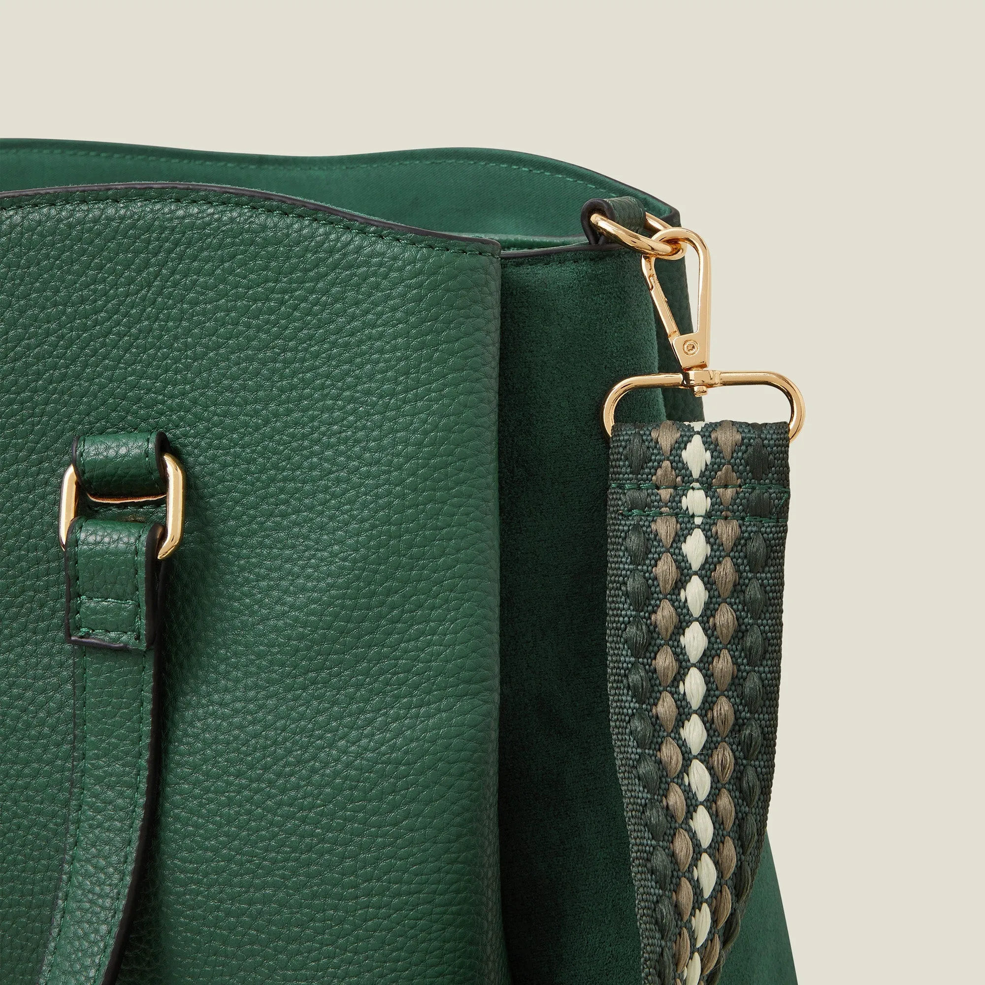 Accessorize London Women's Green Webbing Strap Shoulder Bag