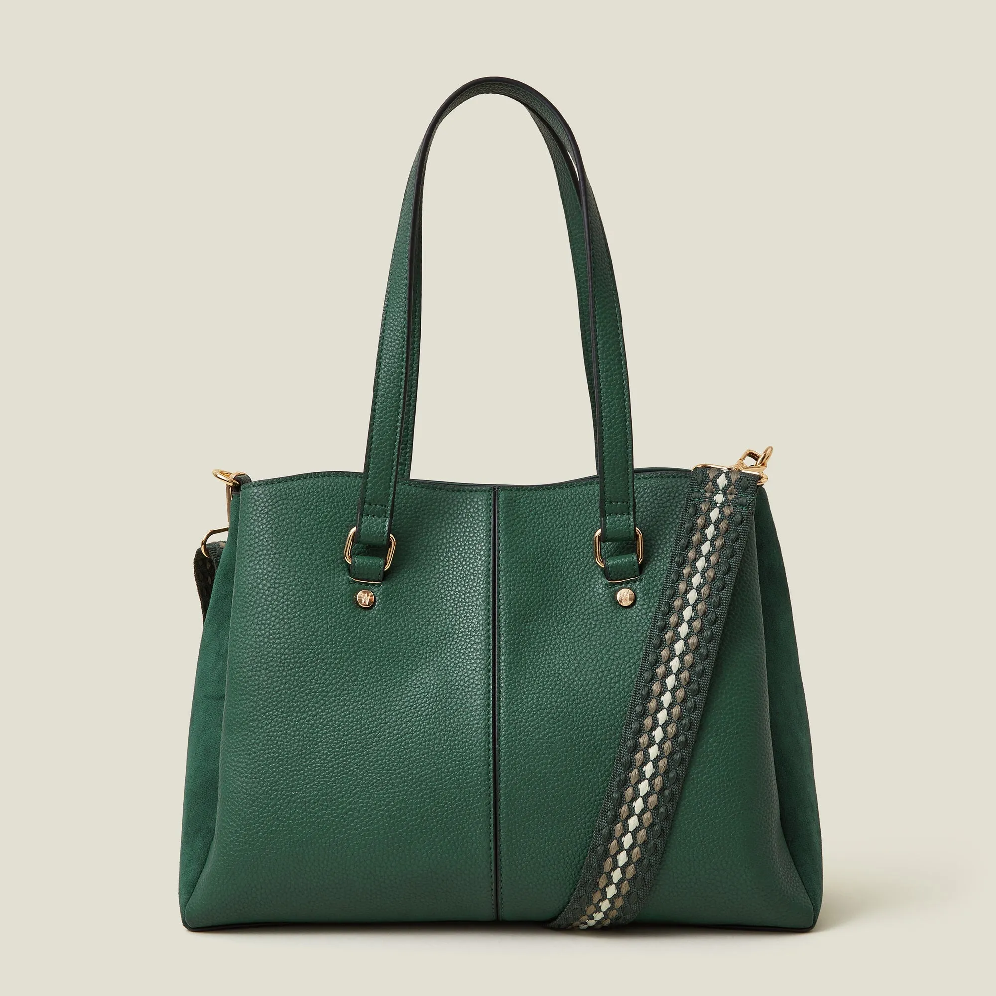 Accessorize London Women's Green Webbing Strap Shoulder Bag