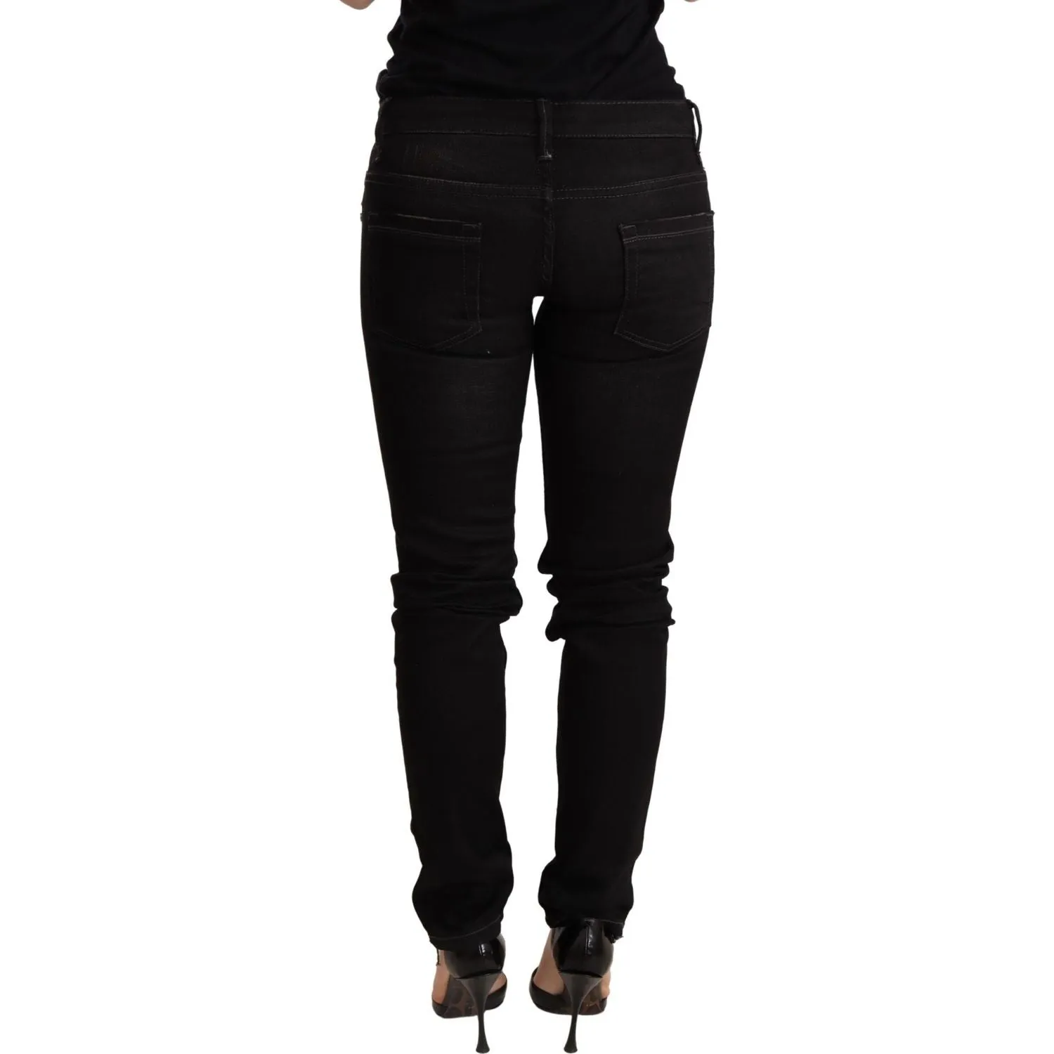 Acht Chic Black Low Waist Skinny Denim