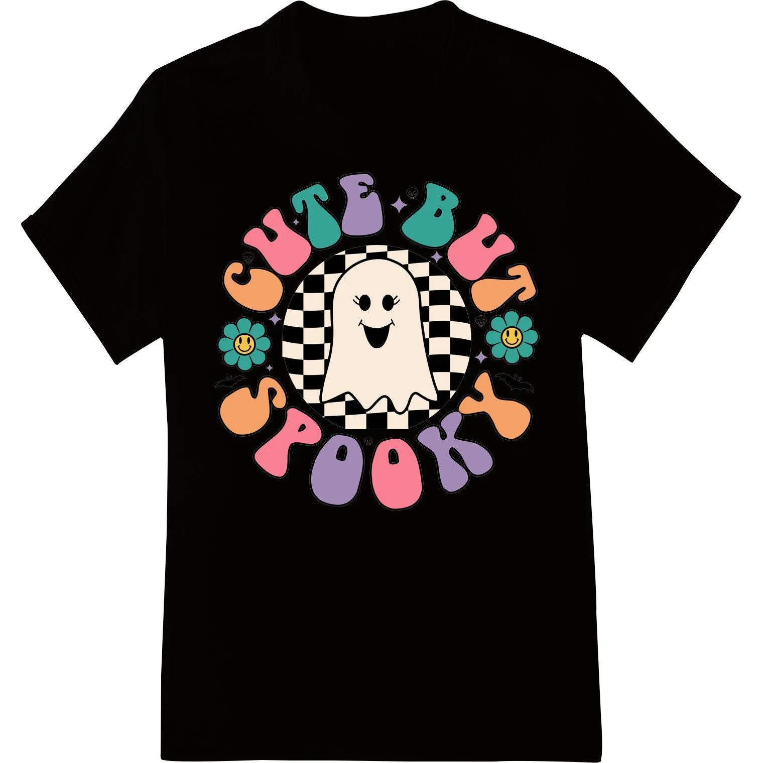 Adorable Ghost Cartoon - Halloween DTF Print Heat Transfer