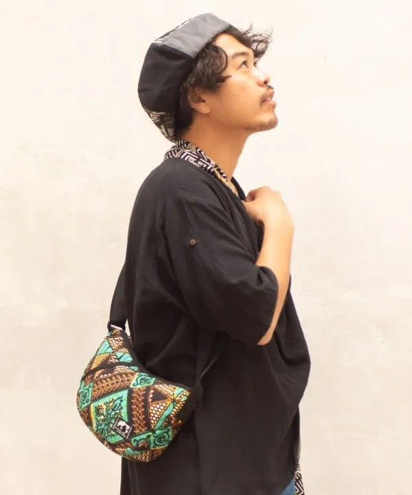 African Pattern Round Shoulder Bag