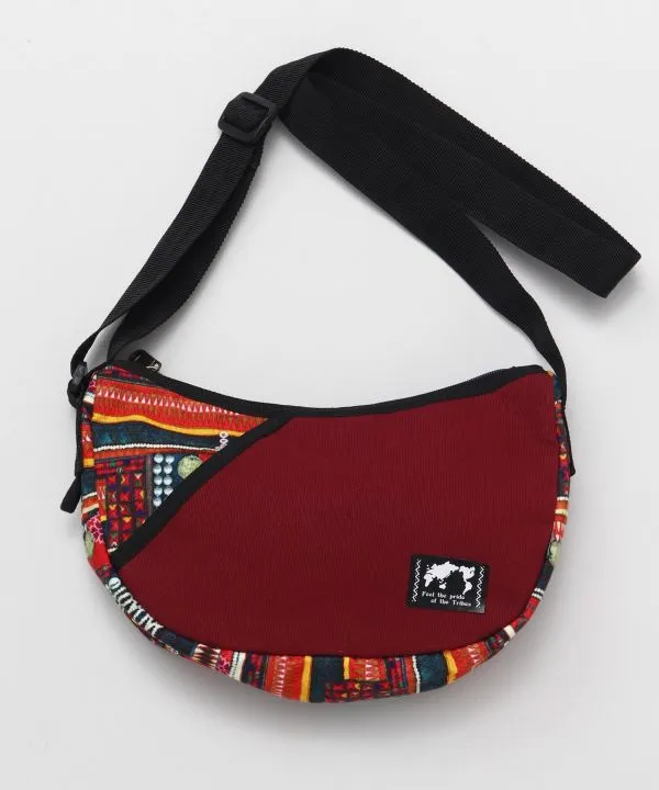 Akha Textile Print Crescent Shoulder Bag