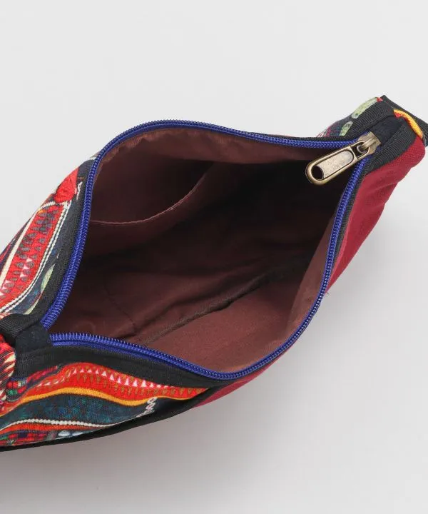 Akha Textile Print Crescent Shoulder Bag