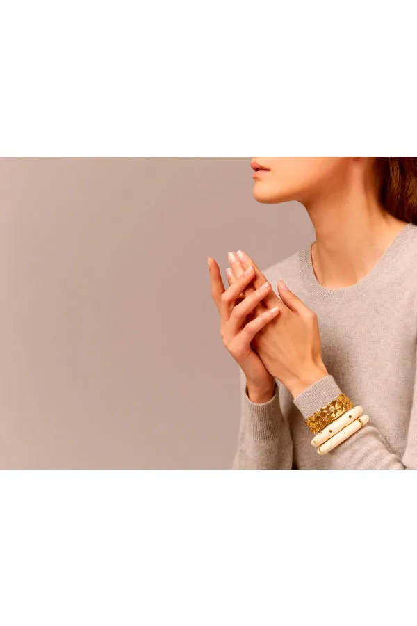 Aurelie Bidermann Caftan Bracelet - Ivory/ Gold