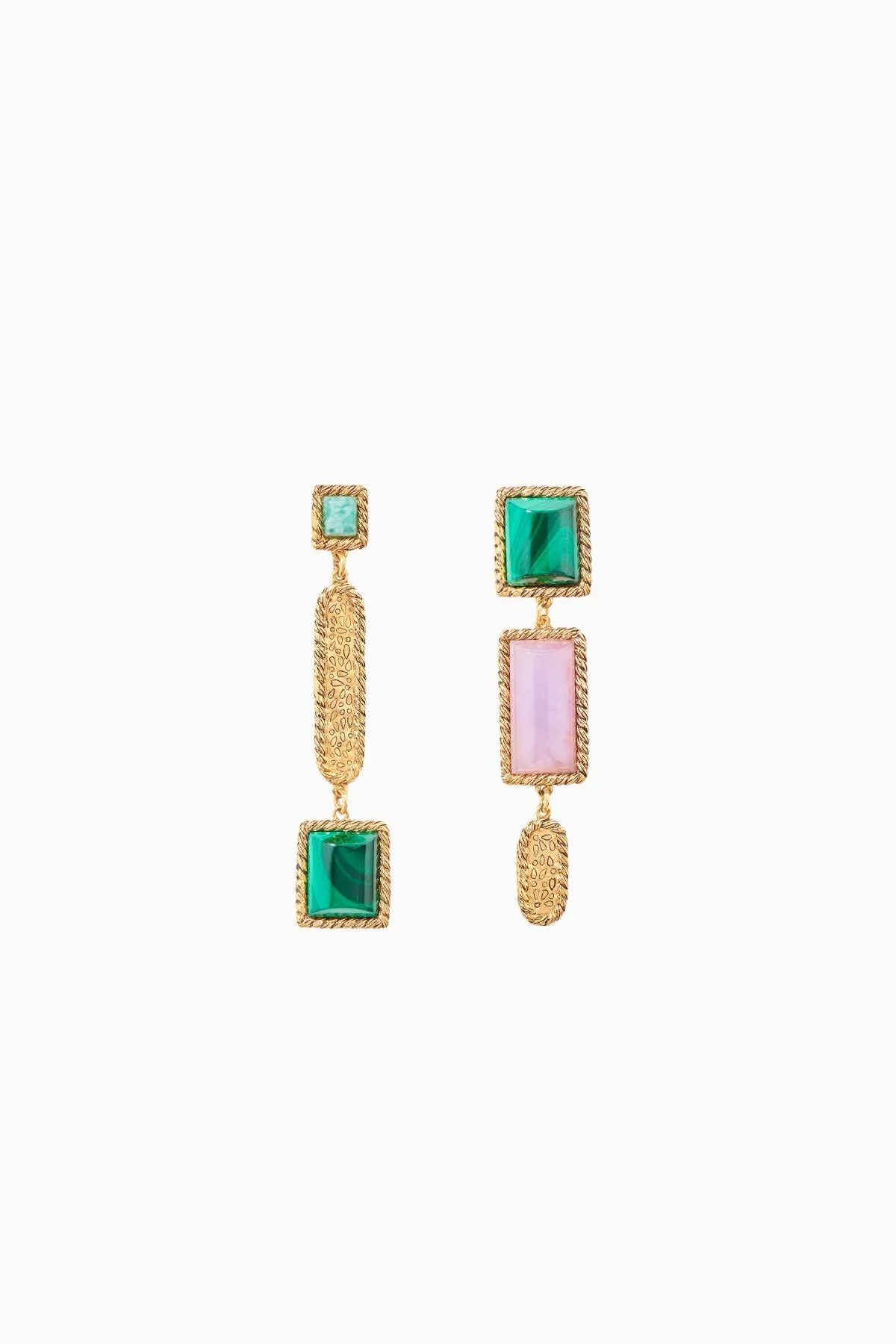 Aurelie Bidermann Malli Earrings - Jade/ Amazonite