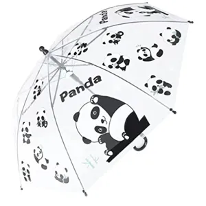 Babymoon Panda Designer Transparent Automatic Kids Umbrella 2 To 10 Y | White