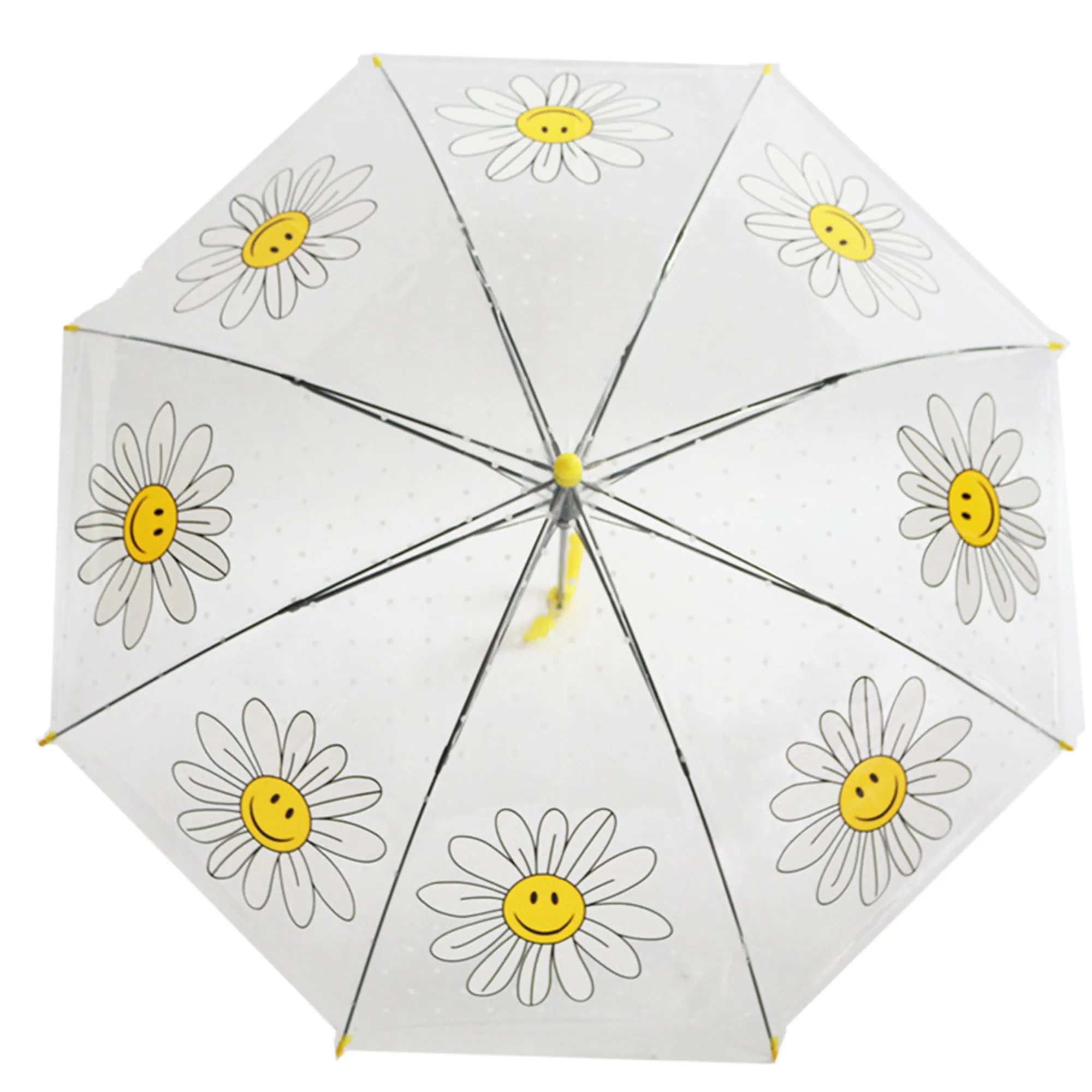 Babymoon Sunflower Designer Transparent Automatic Kids Umbrella 2 To 10 Y | Yellow