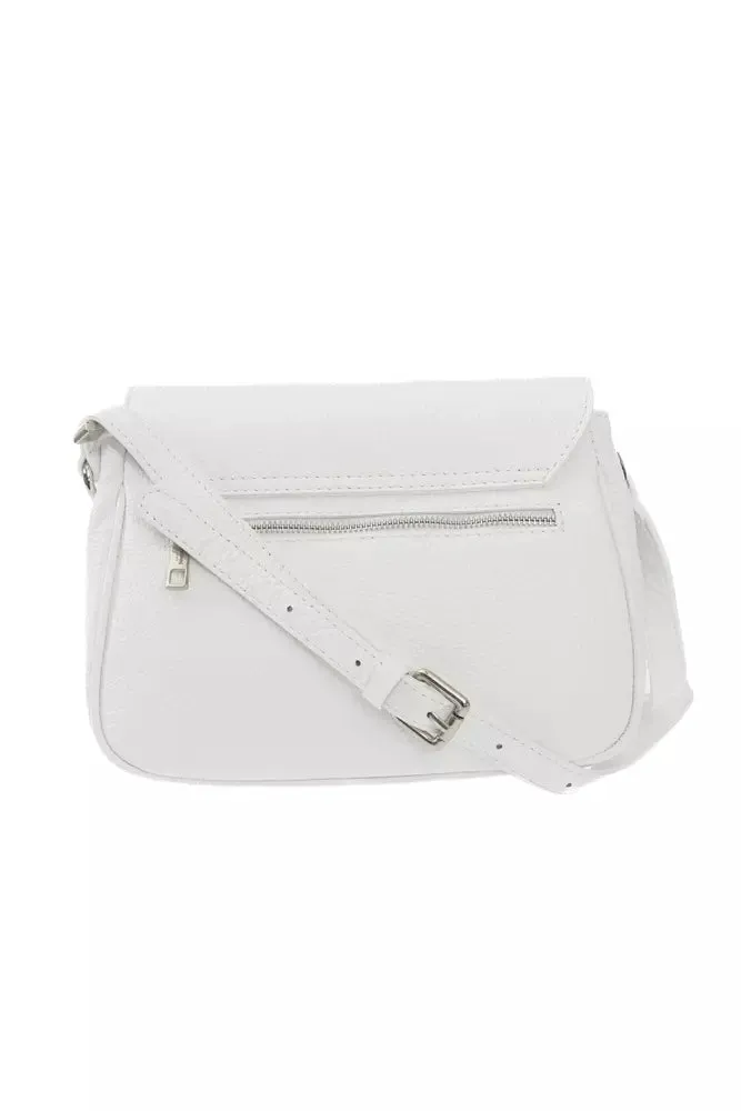 Baldinini Trend White Leather Women Crossbody Bag