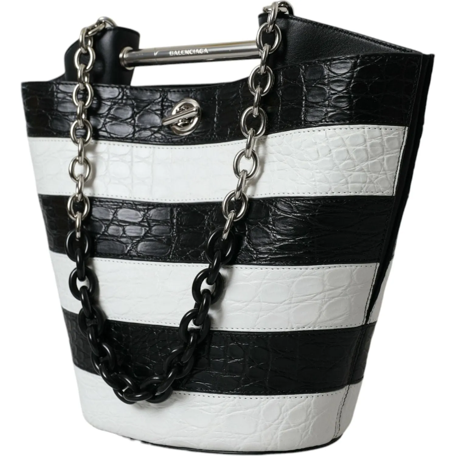 Balenciaga Chic Crocodile Leather Maxi Bucket Bag