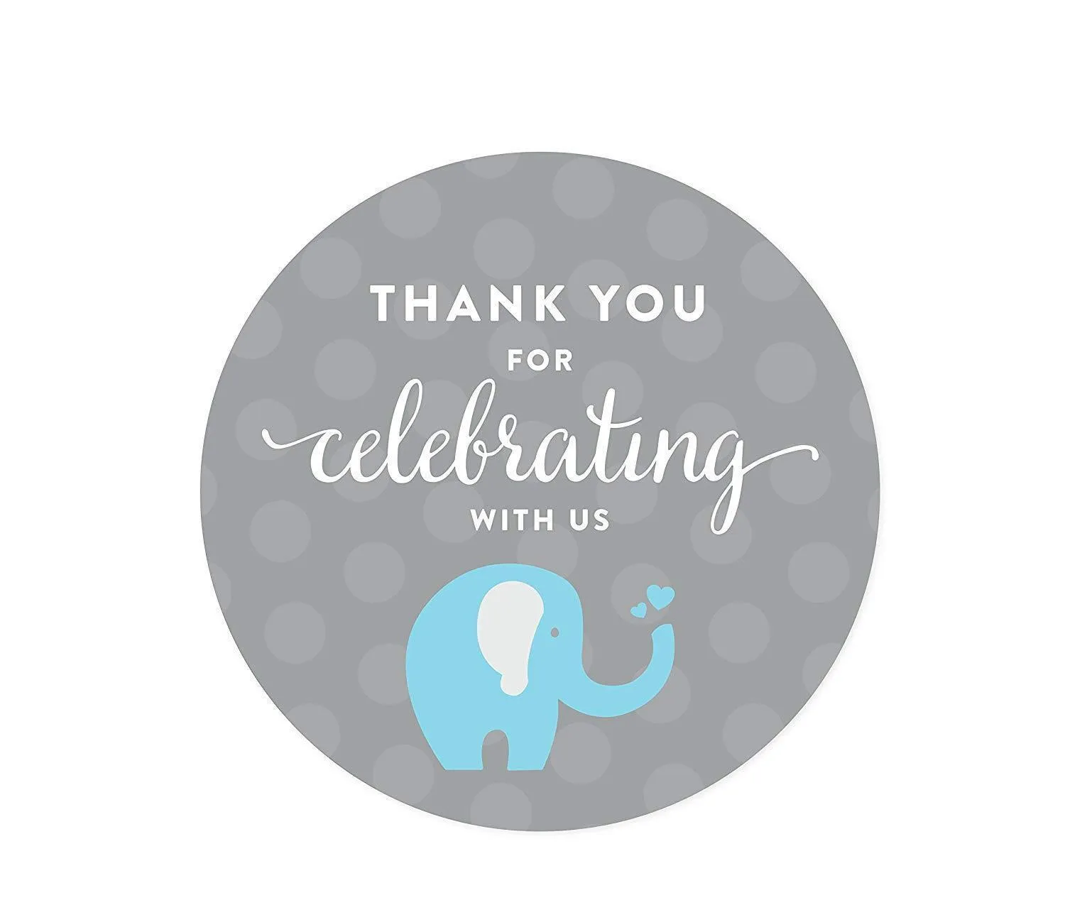 Boy Elephant Baby Shower Round Label Stickers