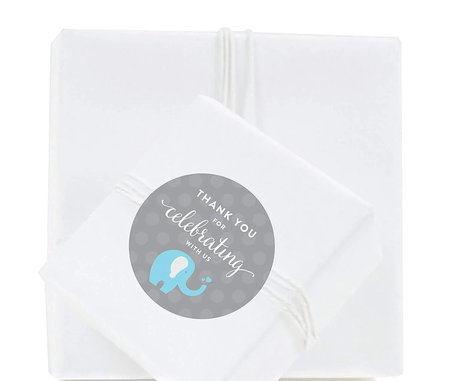 Boy Elephant Baby Shower Round Label Stickers