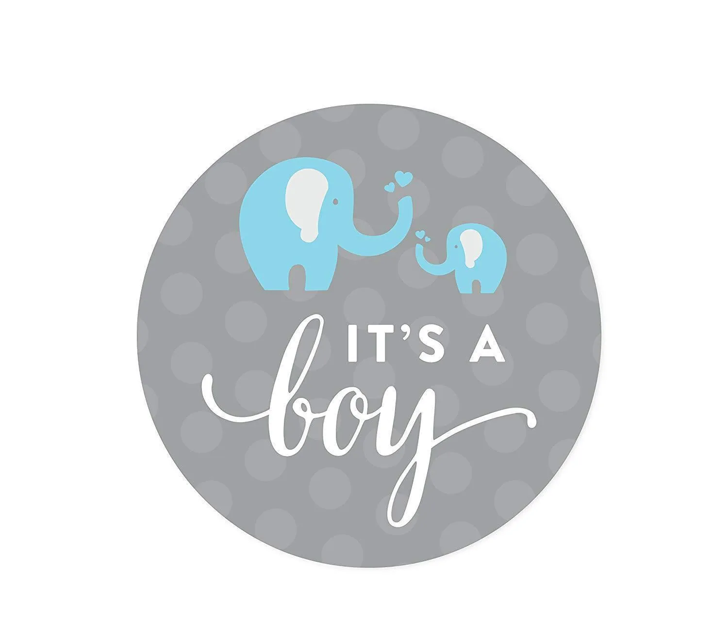 Boy Elephant Baby Shower Round Label Stickers