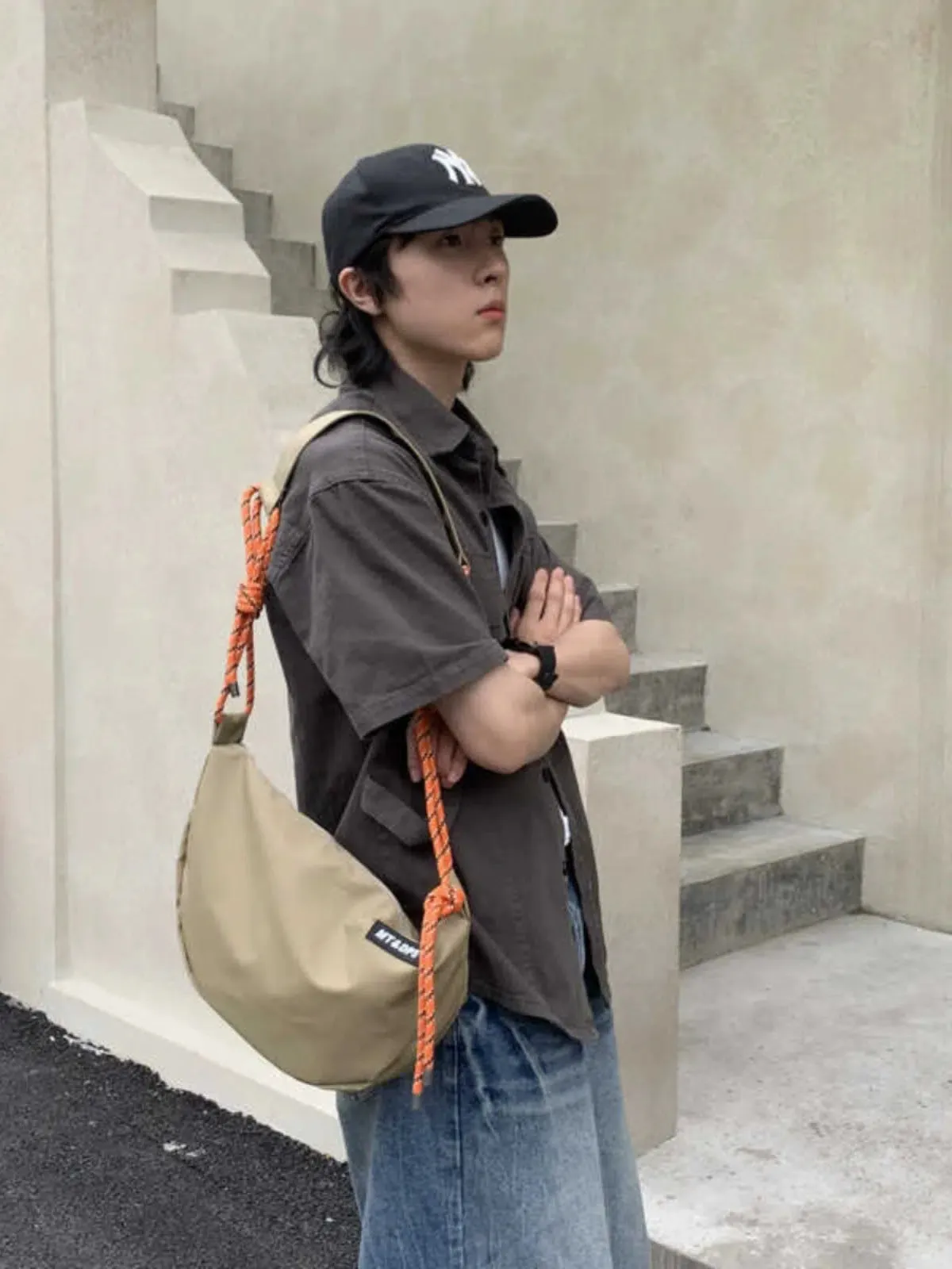 Casual Rope Strap Crossbody Bag