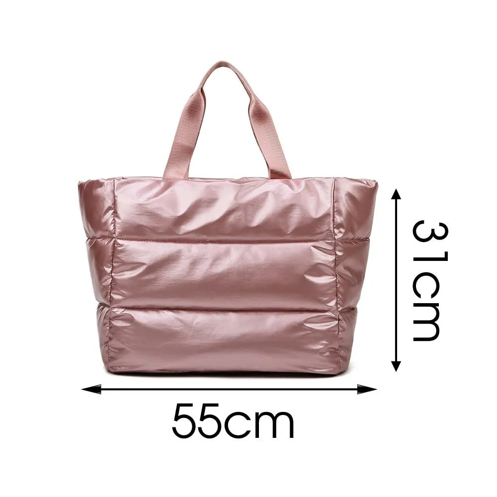 Casual Women's Fluffy Padded Nylon Handbag