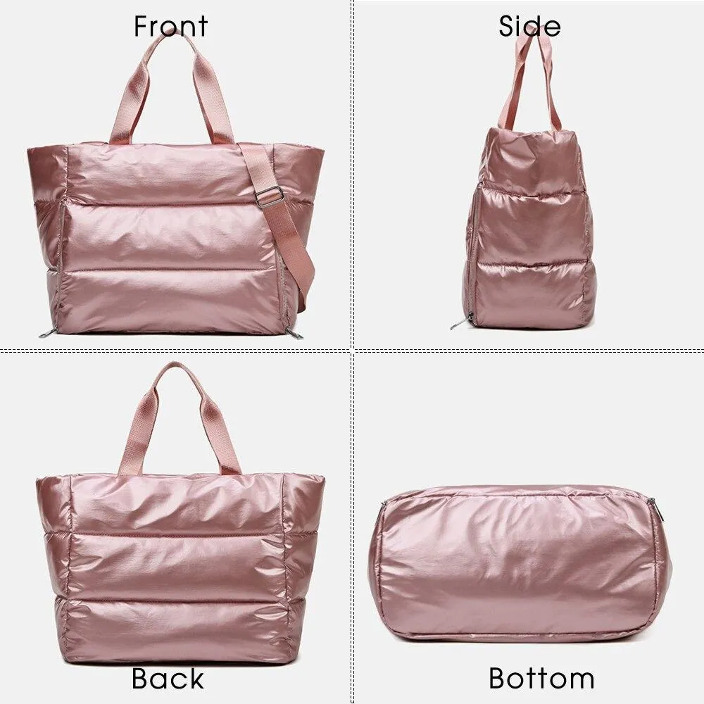 Casual Women's Fluffy Padded Nylon Handbag