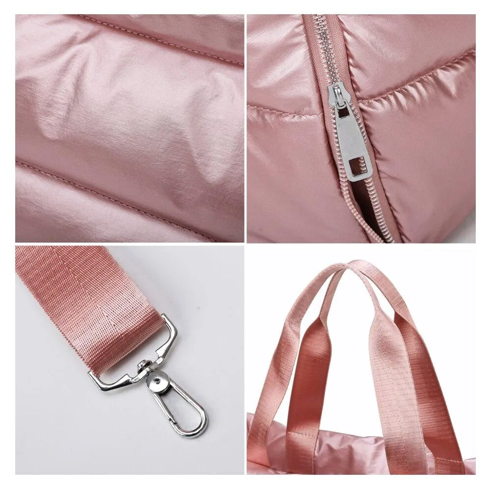 Casual Women's Fluffy Padded Nylon Handbag