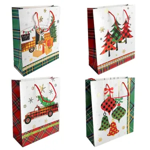 Christmas Rustic Gift Bag - X-large - Assortment - 1/pk