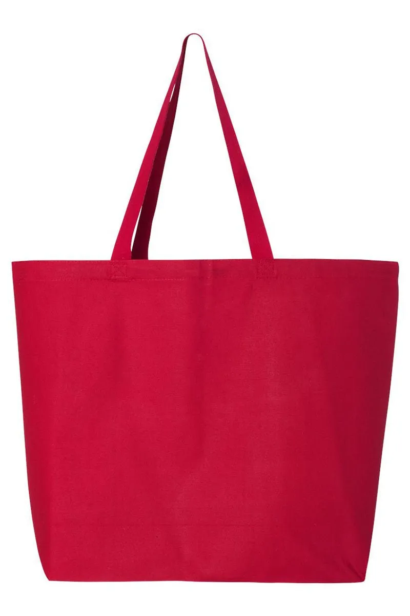 Circle Trees Christmas Cheer Canvas Jumbo Tote