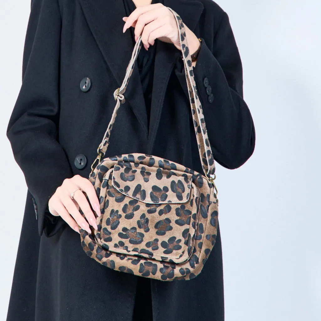 Compact leopard print crossbody bags wholesale