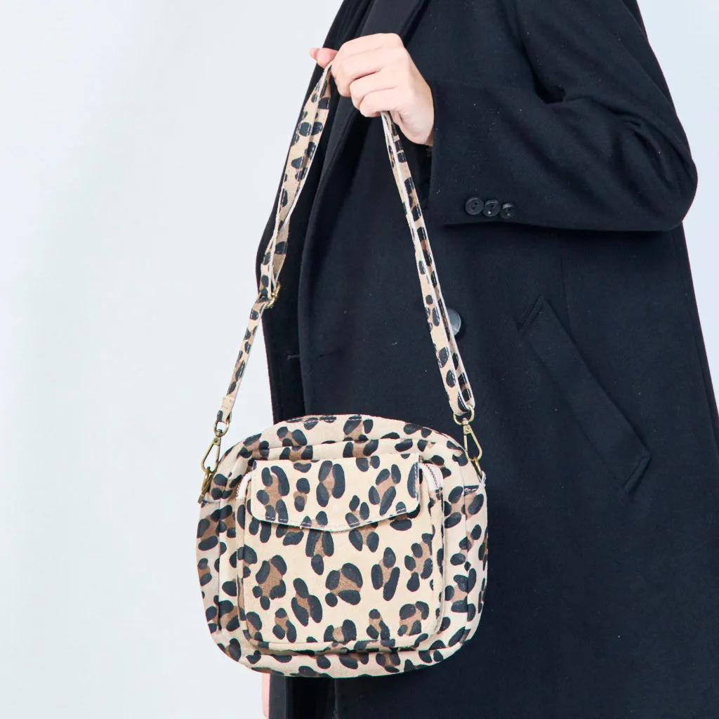 Compact leopard print crossbody bags wholesale