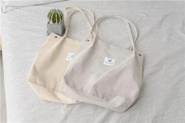 Corduroy Canvas Shoulder Bags