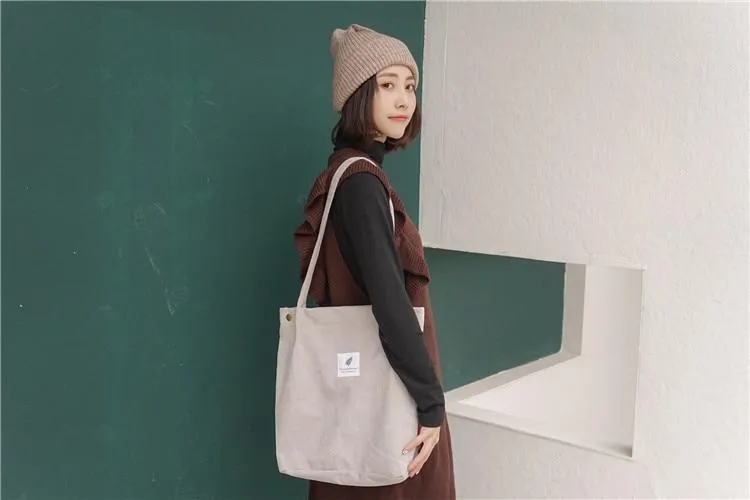 Corduroy Canvas Shoulder Bags