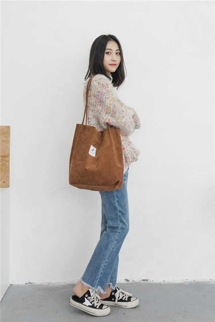 Corduroy Canvas Shoulder Bags