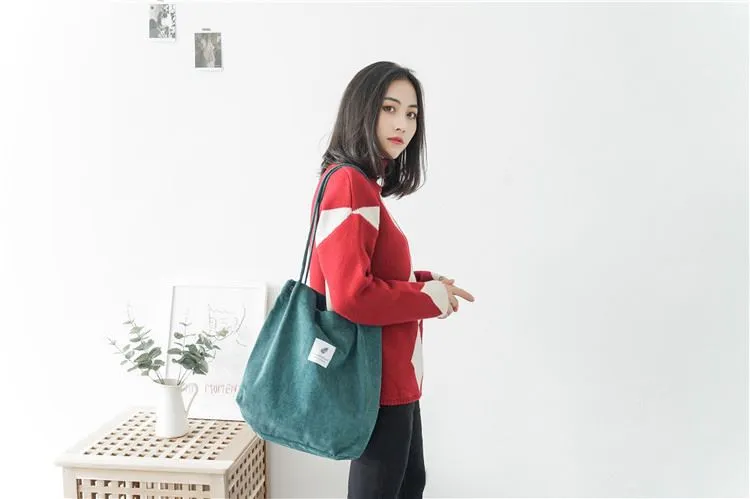 Corduroy Canvas Shoulder Bags