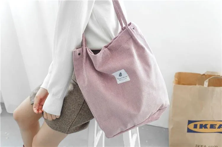 Corduroy Canvas Shoulder Bags