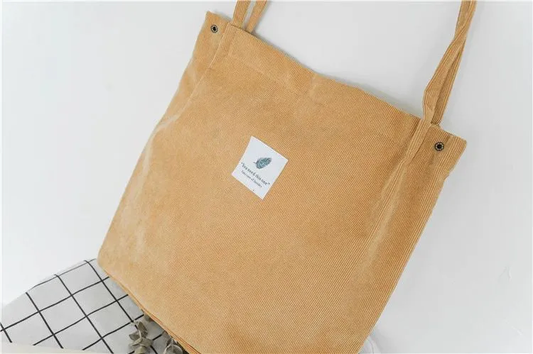 Corduroy Canvas Shoulder Bags