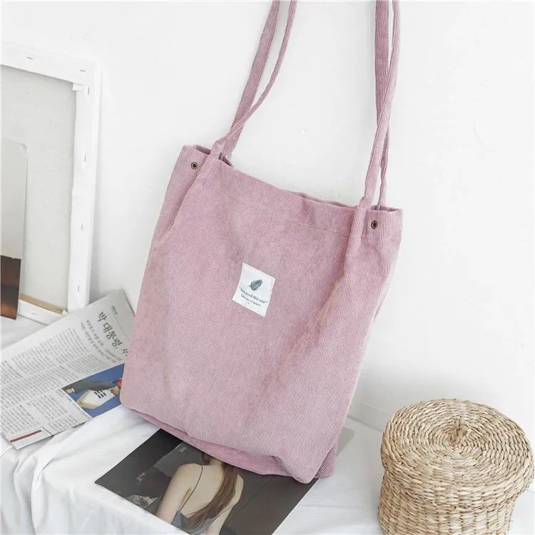 Corduroy Canvas Shoulder Bags