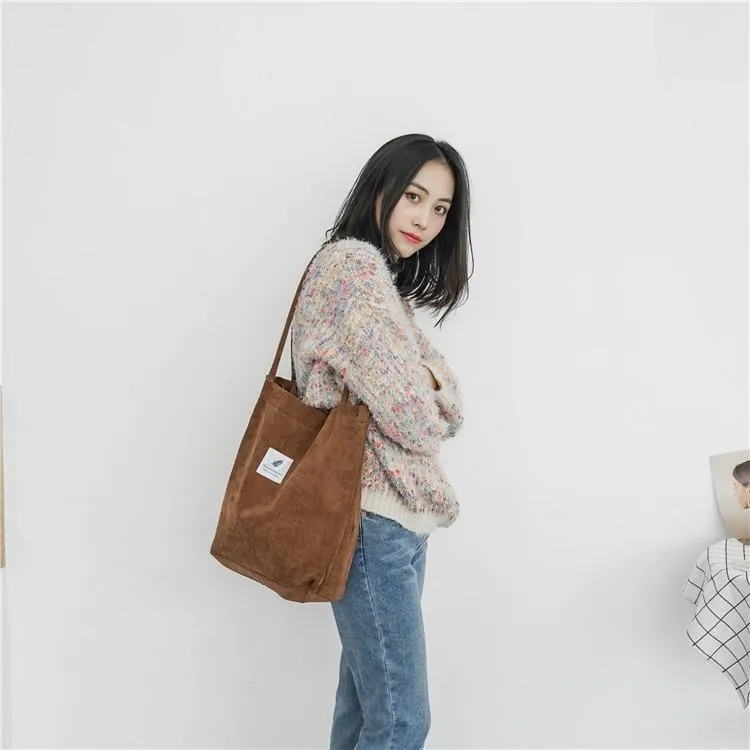 Corduroy Canvas Shoulder Bags