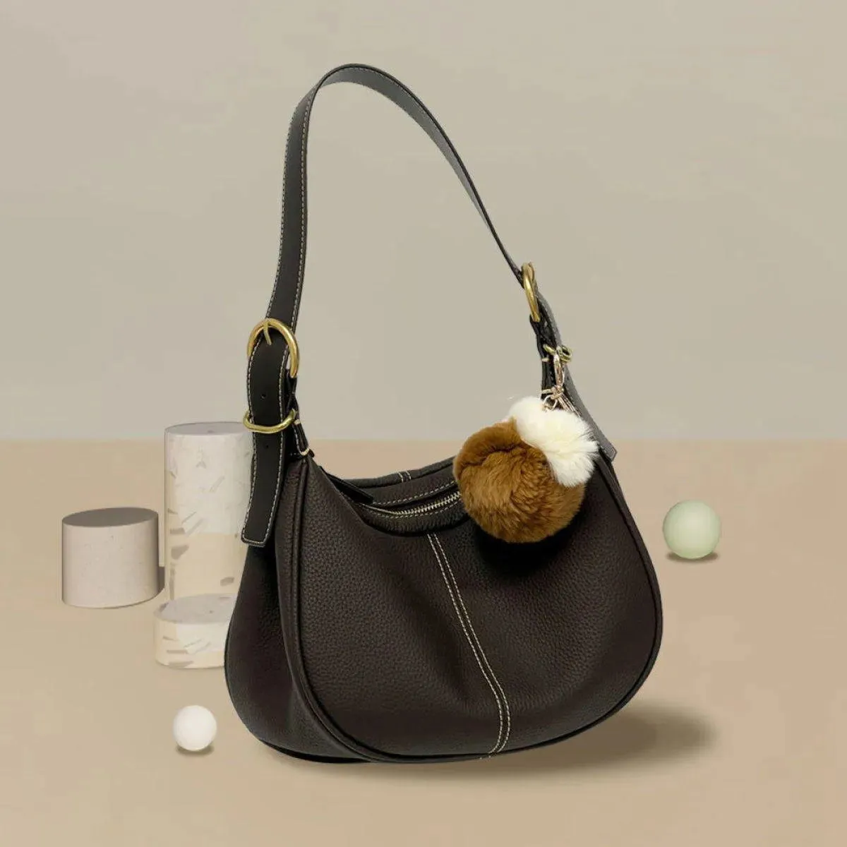 Crescent Shoulder Bag With Removable Handle