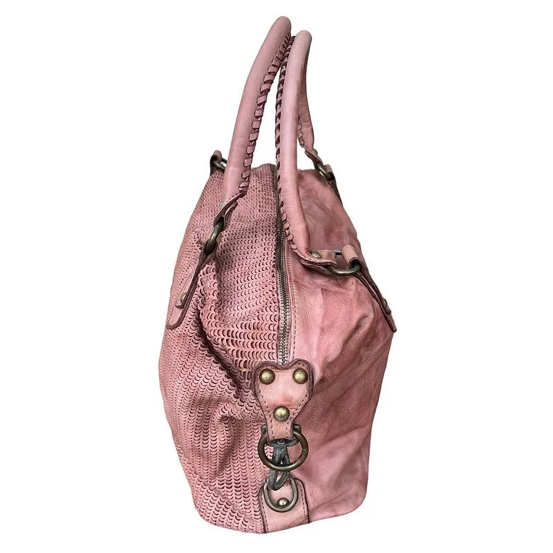 Cromarty Leather Slouch Bag Smoke Rose