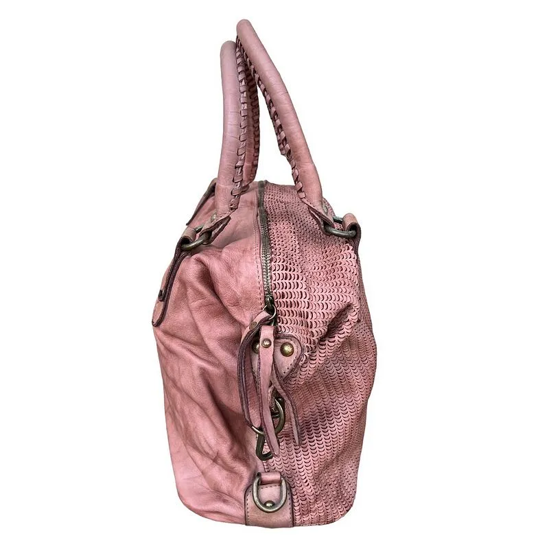 Cromarty Leather Slouch Bag Smoke Rose