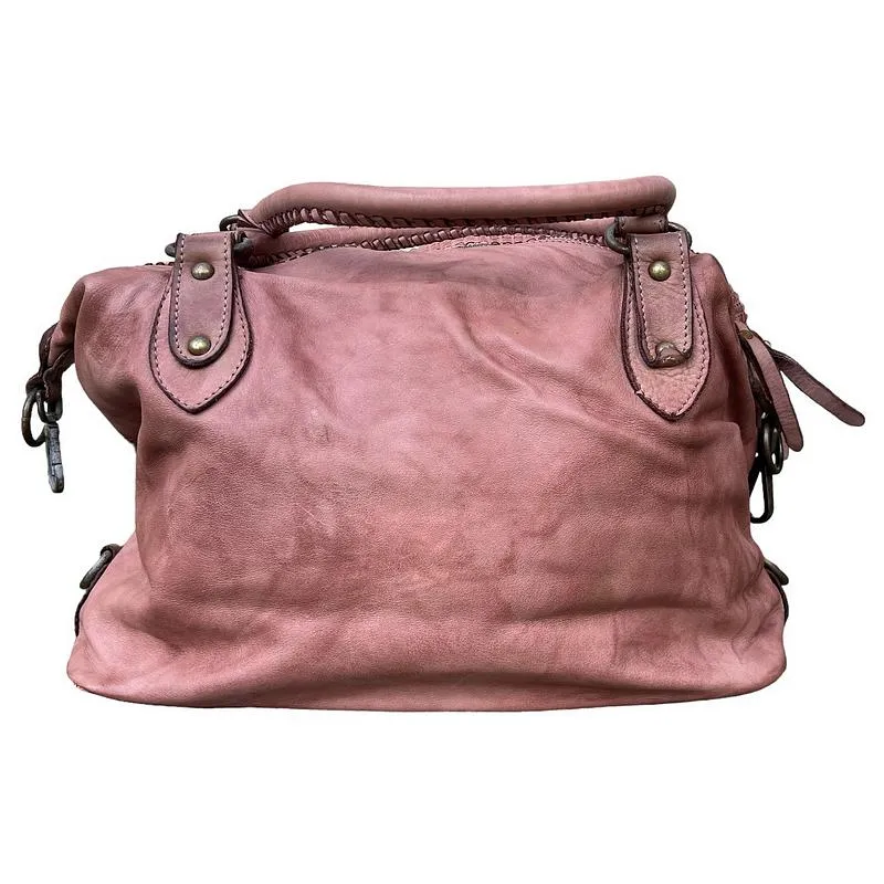 Cromarty Leather Slouch Bag Smoke Rose