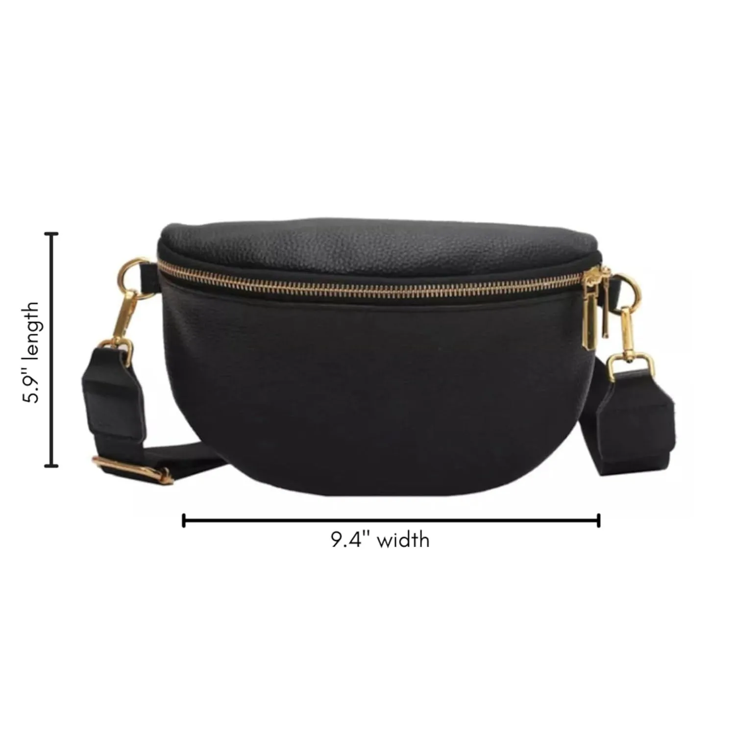 Dazzlo Leather Crossbody Bag for Women - Vacation Essentials - Black