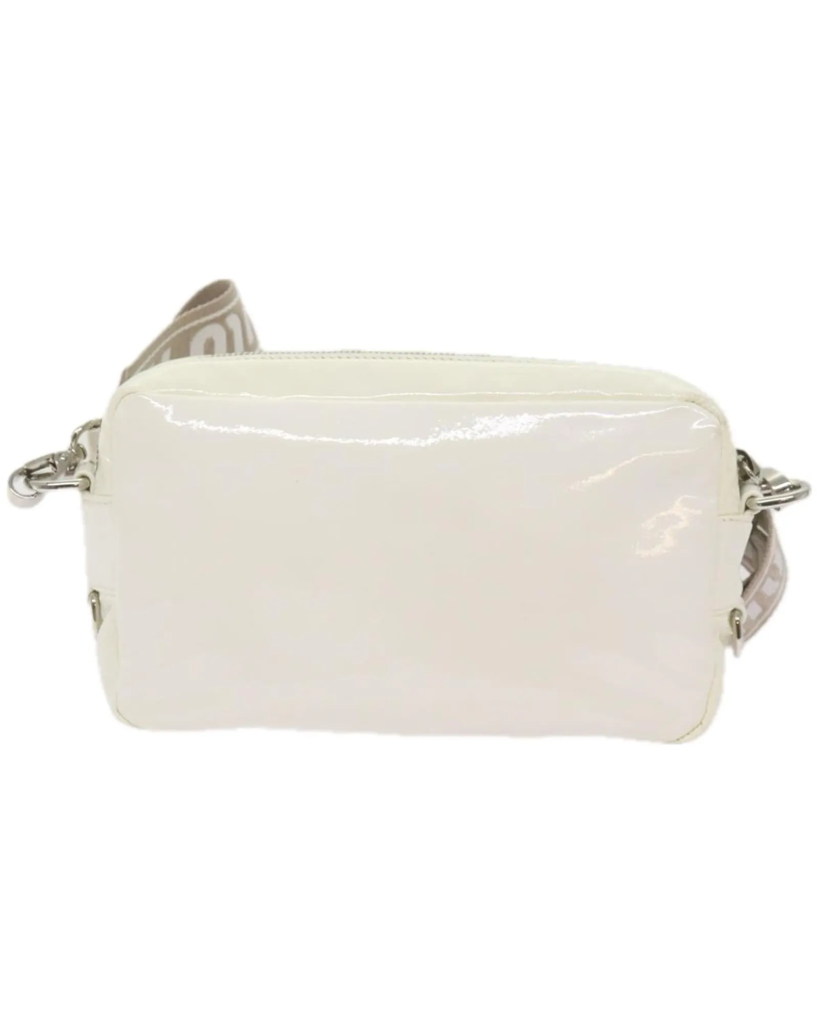 Enamel White Shoulder Bag by Miu Miu