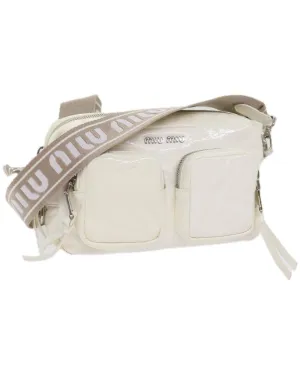 Enamel White Shoulder Bag by Miu Miu